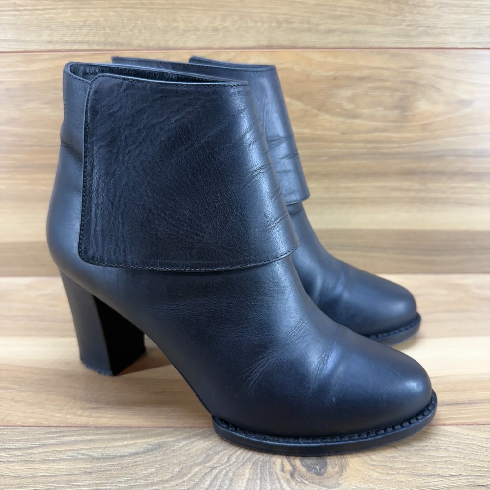 & Other Stories Womens Boots Size 8 EU 38 Black Leather Block Heel Booties